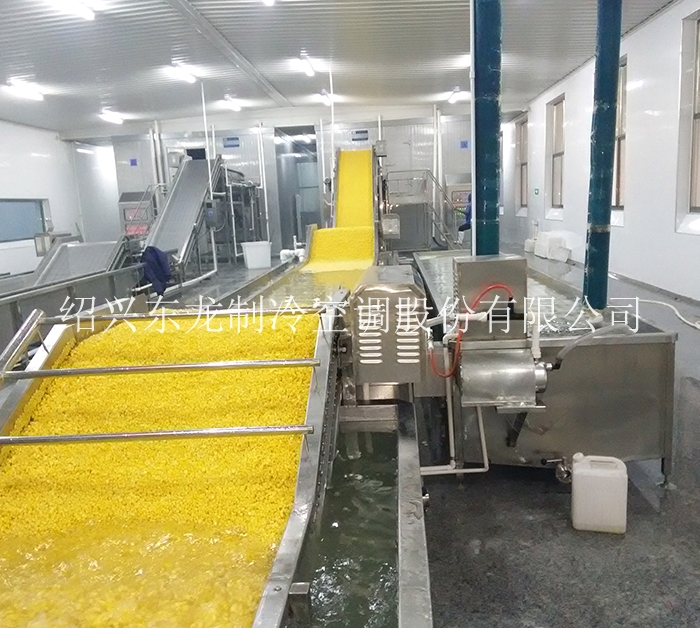 Corn kernel quick freezing production line